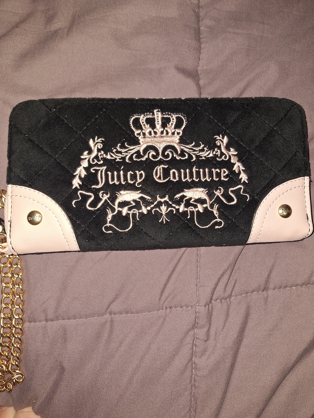 Juicy Couture Black & Pink Quilted Wristlet Wallet EXCLUSIVE - Picture 4 of 6